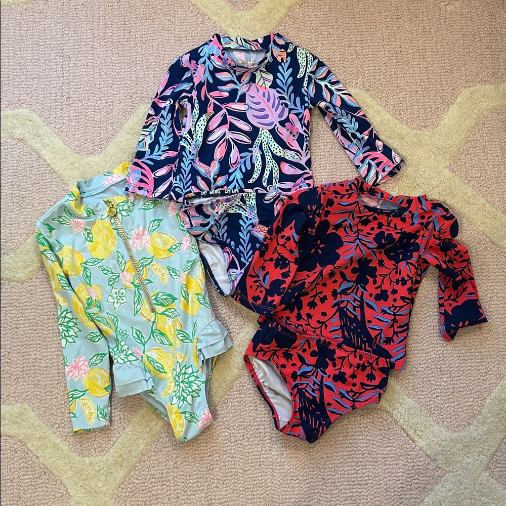 Lilly Pulitzer Kids Swimwear - Pink, Yellow, Red Floral Designs